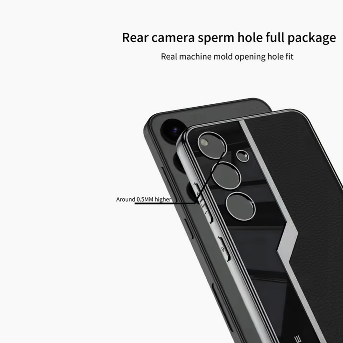 Soft Plating Leather Case-Black