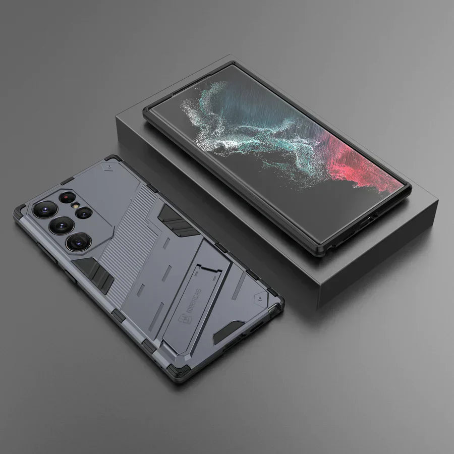 Elegant Hard Armor Invisible Bracket Phone Case